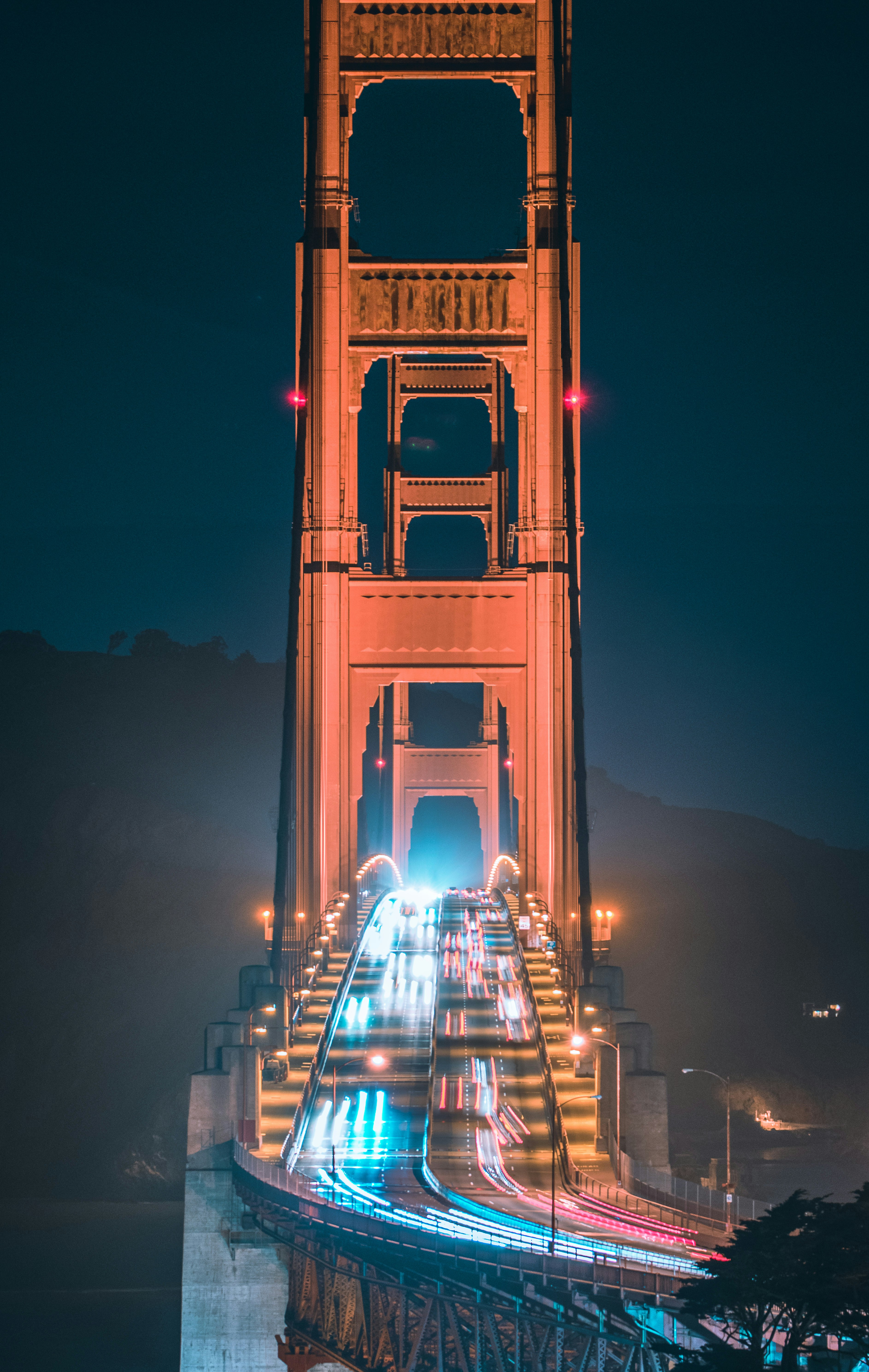 golden gate bridge during night time